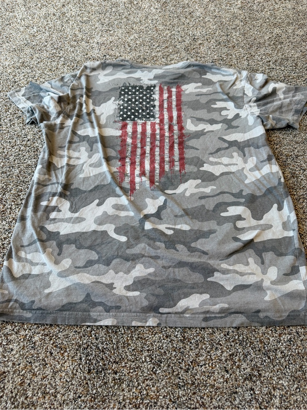 Howitzer Patriot MFG XL Gray Camo American Flag Graphic T-Shirt